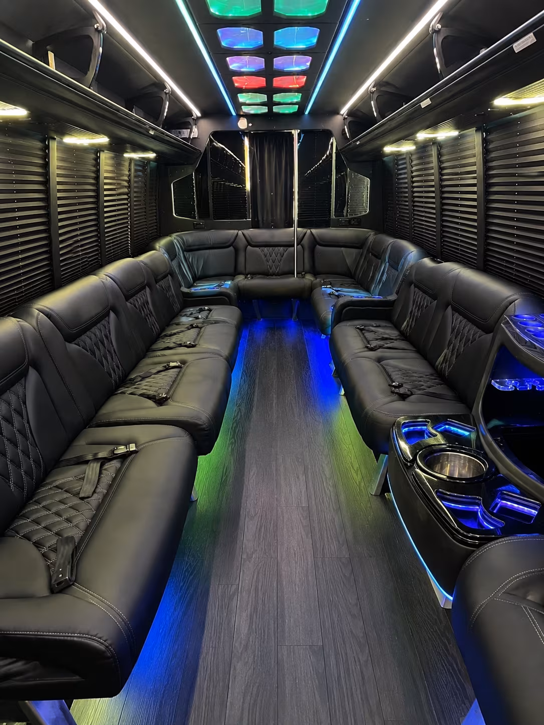 davie 20 passenger party bus interior