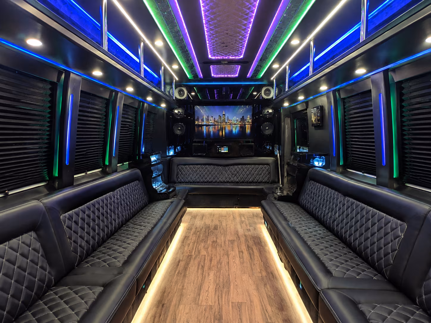 davie 25 passenger party bus interior