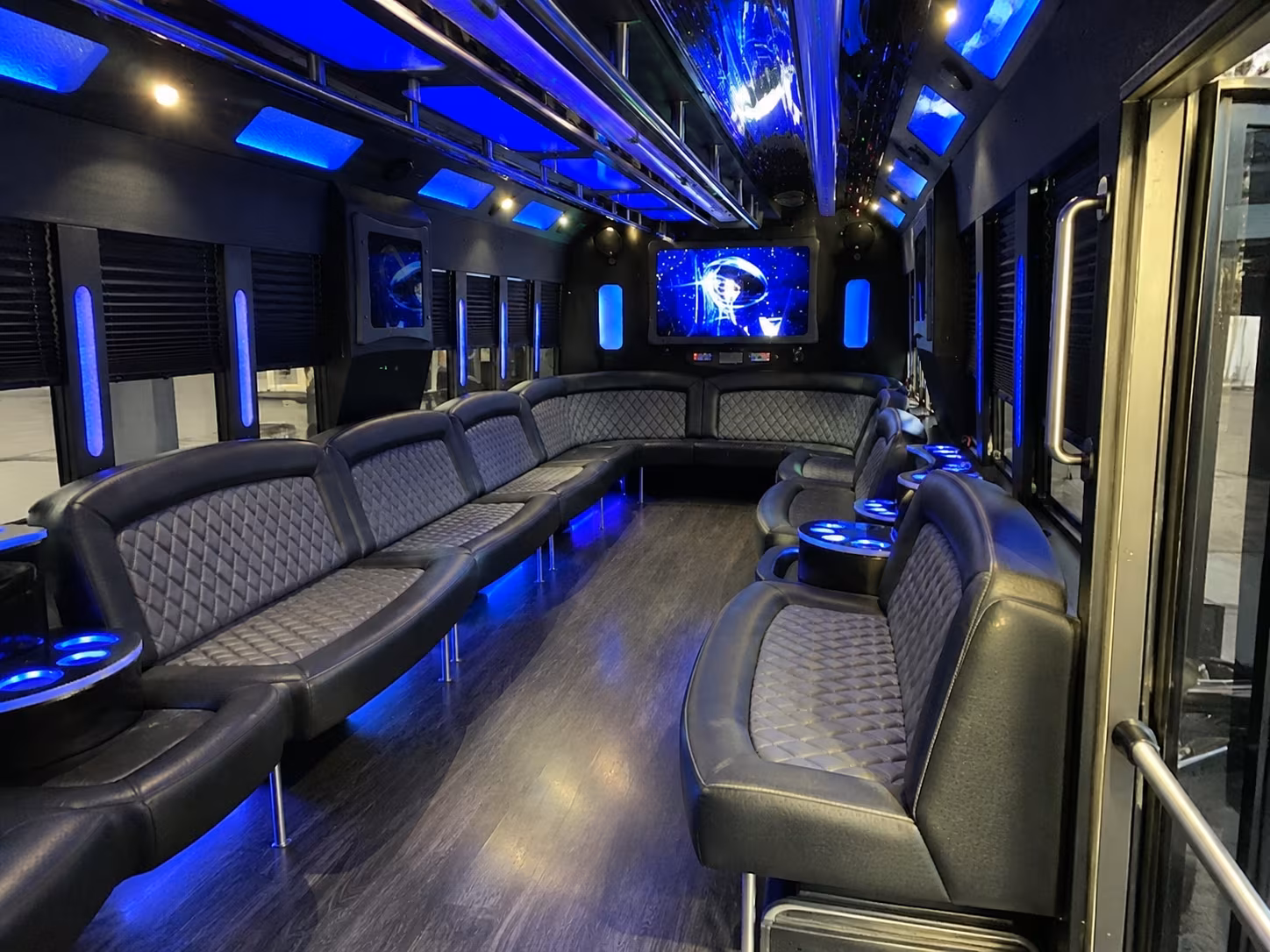davie 28 passenger party bus interior