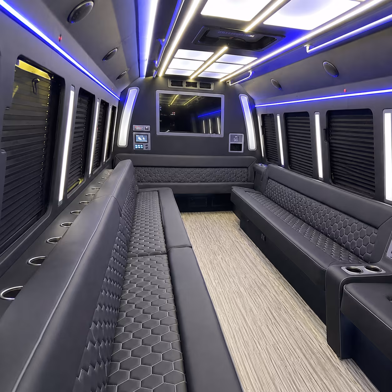davie 40 passenger party bus inside