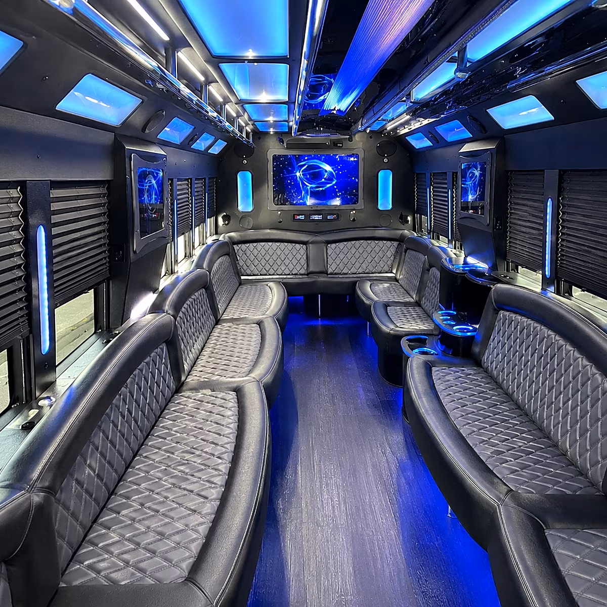 davie 50 passenger party bus interior